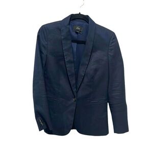 J.crew women’s navy blue parke blazer linen blend one button size 4